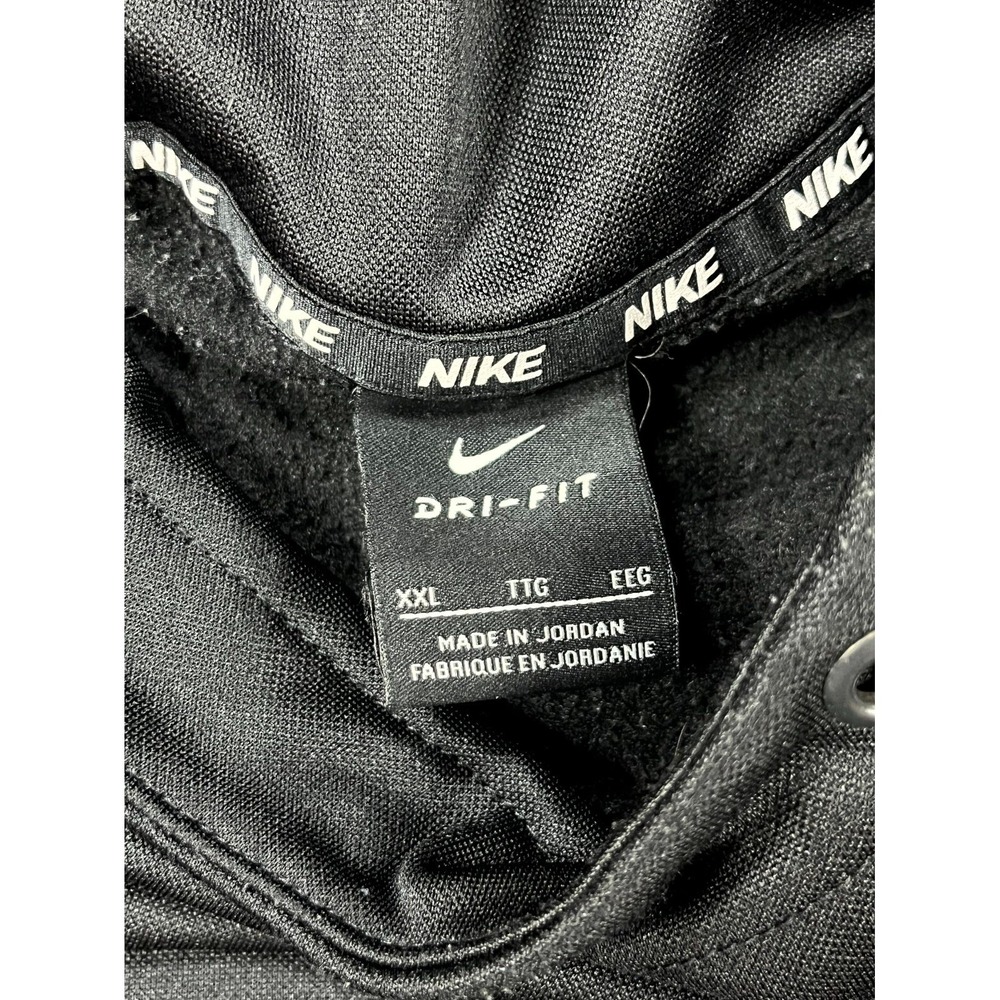 Nike Dri Fit Hoodie Mens 2XL Black Fleece Lined Raglan Sleeve Pullover Thermal - Picture 8 of 11